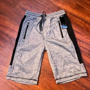 Heather grey polyester shorts